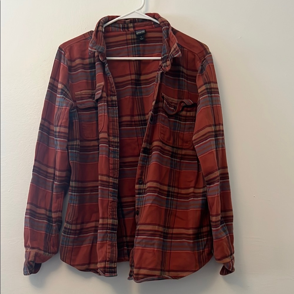 Patagonia Red and Black Button Down Shirt